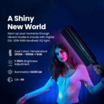 DIGITEK® (DSL-30W RGB) Stick Light Portable Handheld RGB LED Light Wand with Grid, Diffuser & Barn Door Comes with a 5200mAh Built in Battery Pack - Image 4