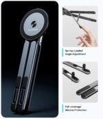 HaloStand 5in1 Portable Magnetic Aluminum Alloy Stand, 360° Adjustable Laptop, Tablet, Phone Holder with 8-Level Height Adjustment & Foldable Design (Cosmic Gray) - Image 4
