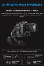 FeiyuTech SCORP 3 Gimbal Stabilizer for Camera, Built-in AI Tracking Sensor & Detachable Remote Control, 3.5KG Payload Camera Stabilizer with Touch Screen, Vertical Shooting - Image 3