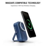 DailyObjects Loop Qi2 Certified 20000 Mah Mag-Safe Compatible Aluminium Wireless Power Bank|Fast Charging| Compatible with Samsung/OnePlus/iPhone 12/13/14/15/16/Pro Max | Pocket Size - Blue - Image 3