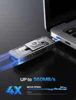 MOVE SPEED 1TB USB Drives, ThumbDrive with Dual Ports & Push-Pull Design — 560MB/s Read Speed, Type C + USB 3.2 Drive Portable ssd for iPhone 15/16/17/Android/Mac - Image 3