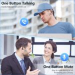 New Bee Bluetooth Headset, 72H Talktime Wireless Bluetooth Earpiece for Cellphone with 500mah Charging Case V5.1 Dual Mic Noise Cancelling Hands-Free Earphones for Office Driver - Image 5