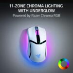 Razer Cobra Pro Wireless Gaming Mouse: 10 Customizable Controls - Chroma RGB Lighting - 30K Optical Sensor - Gen-3 Optical Switches - 2.4GHz, Bluetooth & USB Type C - Up to 170 Hr Battery - White - Image 4
