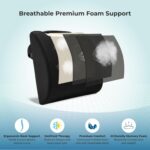 Back Support for Office Chair | Premium High Density Foam Lumbar Pillow | 5-Year Warranty |Orthopedic Backrest for Lower Back & Sciatica Pain Relief | Ergonomic Desk Chair Cushion(Black) - Image 5