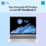HP OmniBook 5 (Previously Pavilion) Intel 13th Gen Core i5 1334U (16GB LPDDR5X,512GB SSD) 2K,IPS, 300nits, 16''/40.6cm, Win11,M365 Basic(1yr),Office Home24, Silver,1.79kg, Camera w/Shutter, ba1008TU - Image 3