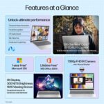 HP OmniBook 5 (Previously Pavilion) Intel 13th Gen Core i5 1334U (16GB LPDDR5X,512GB SSD) 2K,IPS, 300nits, 16''/40.6cm, Win11,M365 Basic(1yr),Office Home24, Silver,1.79kg, Camera w/Shutter, ba1008TU - Image 4