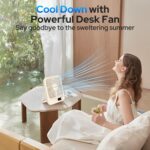 UN1QUE Slim Portable Desk Fan, 0-100 Speeds Adjustable Mini Fan, Rechargable Fan with Fragrance Function, Long Battery-Life Personal Fan for Home Outdoor, An Aromatherapy Tablet Included - Image 3