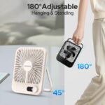 UN1QUE Slim Portable Desk Fan, 0-100 Speeds Adjustable Mini Fan, Rechargable Fan with Fragrance Function, Long Battery-Life Personal Fan for Home Outdoor, An Aromatherapy Tablet Included - Image 5