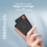 Toreto 10000mAh Powerbank, Pocket Size, Dual Output (USB -A +Type-C), 22.5W Type-C Ultra Fast Charging, Power Delivery, Quick Charge for iPhone, Android & Other Devices (Eon Nano, Black) - Image 3