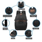 Pro-Runner 415 DSLR/SLR Camera Backpack with Raincover Camera Bag (Black) - Image 6