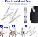 Portable Laptop Stand, Ergonomic Aluminum Laptop Mount Stand, Detachable Laptop Riser Notebook Holder Stand Compatible with MacBook, Dell, Lenovo More. - Image 3