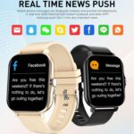 Smart Watch, 1.83" Upgraded Full Touchscreen Smart Watch for Android iPhones with Heart Rate Blood Pressure Monitor, Multiple Sports Fitness Tracker with Smart Watches for Women Men (Gold) - Image 3