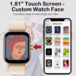 Smart Watch, 1.83" Upgraded Full Touchscreen Smart Watch for Android iPhones with Heart Rate Blood Pressure Monitor, Multiple Sports Fitness Tracker with Smart Watches for Women Men (Gold) - Image 5