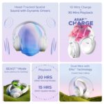 Boat Nirvana Eutopia Bluetooth Headphones with Head Tracking Function, Spatial Audio,20 HRS Playtime, ENx™ Tech, ASAP™ Charge, Hearables App(Android & iOS Compatible)(Primia White) - Image 3