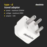 Destinio Travel Adapters (Type D (World to India Travel Adapter), (Pack of 1)) - Image 3