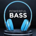 icall P47 Headphones Gaming Bluetooth Wireless Folding Headset Over Ear Eardphone with Mic Active Noise Cancellation Over EarHeadphones (Blue) - Image 3