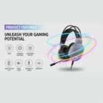 Drumstone 𝟏+𝟏 𝐲𝐞𝐚𝐫 𝐰𝐚𝐫𝐫𝐚𝐧𝐭𝐲 Wired Gaming Headphones with RGB Light, Over Ear Headset with Noise Cancelling Mic for PC, Computer, Laptop, Mobile - Image 3