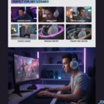Drumstone 𝟏+𝟏 𝐲𝐞𝐚𝐫 𝐰𝐚𝐫𝐫𝐚𝐧𝐭𝐲 Wired Gaming Headphones with RGB Light, Over Ear Headset with Noise Cancelling Mic for PC, Computer, Laptop, Mobile - Image 4