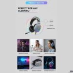 Drumstone 𝟏+𝟏 𝐲𝐞𝐚𝐫 𝐰𝐚𝐫𝐫𝐚𝐧𝐭𝐲 Wired Gaming Headphones with RGB Light, Over Ear Headset with Noise Cancelling Mic for PC, Computer, Laptop, Mobile - Image 5