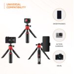 Amazon Basics Portable & Flexible Mini Tripod with Mobile Holder & 360 Degree Ball Head | for Smart Phones, Compact Cameras, Gopro (Black) - Image 4