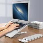 Foldable Laptop Stand for Desk, Laptop Holder Riser Computer Stand, Ergonomic 8-Levels Angles Adjustable Portable Notebook Stand, Compatible with 10-15.6” Laptops and Tablets (White) - Image 3