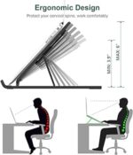 Foldable Laptop Stand for Desk, Laptop Holder Riser Computer Stand, Ergonomic 8-Levels Angles Adjustable Portable Notebook Stand, Compatible with 10-15.6” Laptops and Tablets (White) - Image 6