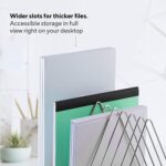 Triangle Newspaper and Magazine Stand, Newspaper Rack, File Racks, Holder Desktop Iron Book Rack, Shelf Rack for Table Office, File Organizer for Desk (Silver) - Image 3