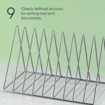 Triangle Newspaper and Magazine Stand, Newspaper Rack, File Racks, Holder Desktop Iron Book Rack, Shelf Rack for Table Office, File Organizer for Desk (Silver) - Image 4