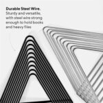 Triangle Newspaper and Magazine Stand, Newspaper Rack, File Racks, Holder Desktop Iron Book Rack, Shelf Rack for Table Office, File Organizer for Desk (Silver) - Image 5