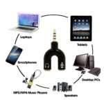 Sounce Audio Jack Headphones with mic, 3.5 mm Jack Splitter 2 Male 1 Female Black (U-Shape) - Image 4