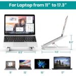 Adjustable Laptop Stand, Foldable Portable Riser Holder for 11 to 17.3 Inch Notebooks, Aluminum Alloy and Plastic, Angle Adjustable, Lightweight with Storage Bag - Image 3
