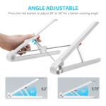Adjustable Laptop Stand, Foldable Portable Riser Holder for 11 to 17.3 Inch Notebooks, Aluminum Alloy and Plastic, Angle Adjustable, Lightweight with Storage Bag - Image 4