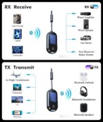 Pagaria 2 in 1 Handsfree LCD Display V5.3 Bluetooth Transmitter Receiver with 3.5mm Aux, for TV, Home Stereo, in-Flight, Headphones, Speakers, Model: T13 - Image 3