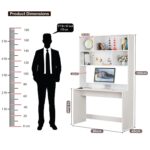 Lukzer ST-008 White Multi-Purpose Computer Desk with Bookshelf | Engineered Wood | Study Table for Students & Adults | Laptop Table for Home Office Gaming & Workstation | (169x45x90 cm) - Image 3