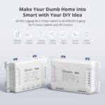 Ledgebit 4CH Pro R3 Wi-Fi Smart Switch – 4-Gang DIN Rail Controller, Self-Locking/Interlock/Inching Modes, RF/APP/Voice/LAN Control, Compatible with Alexa, Google Home, eWeLink App - Image 3