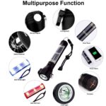 HomeBrilliant 7 Mode Rechargeable Solar LED Torch Flashlight High Power Long Distance with Power Bank Emergency Tool with Window Breaker Seat Belt Cutter Compass for Camping Hiking (1Pcs) - Image 3