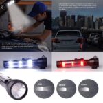 HomeBrilliant 7 Mode Rechargeable Solar LED Torch Flashlight High Power Long Distance with Power Bank Emergency Tool with Window Breaker Seat Belt Cutter Compass for Camping Hiking (1Pcs) - Image 4