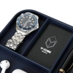Premium Vegan Leather Valet Tray|Stylish & Modern Office Desk Tray| Table/Bedside/Entryway Organiser for Everyday Essentials Like Keys, Phone, Watch, Wallet, Jewellery|Spill-Proof|Blue - Image 3