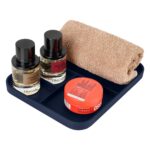 Premium Vegan Leather Valet Tray|Stylish & Modern Office Desk Tray| Table/Bedside/Entryway Organiser for Everyday Essentials Like Keys, Phone, Watch, Wallet, Jewellery|Spill-Proof|Blue - Image 5