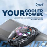 Dyazo Mobile Cooler | Phone Cooling Fan | Gaming cooler pad | For super-fast Refrigeration Chip & Temperature Display Compatible for Android & iPhones | Black - Image 3