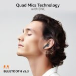 amazon basics TWS in-Ear Earbuds (AB-T10) with Fast Charging up to 50 Hours of Playtime | Dual 10mm Driver | IPX4 Water-Resistance | Bluetooth 5.3 | Charging Case with Mic | Touch Control (Black) - Image 4