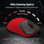 EvoFox Phantom Air Ultra Lightweight Gaming Mouse | Upto 1000Hz Polling Rate, 7000 FPS, 12800 DPI | Honeycomb RGB Lighting | Fully Programmable with Windows Software & On-Board Memory | Red - Image 3