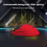 EvoFox Phantom Air Ultra Lightweight Gaming Mouse | Upto 1000Hz Polling Rate, 7000 FPS, 12800 DPI | Honeycomb RGB Lighting | Fully Programmable with Windows Software & On-Board Memory | Red - Image 4
