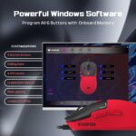 EvoFox Phantom Air Ultra Lightweight Gaming Mouse | Upto 1000Hz Polling Rate, 7000 FPS, 12800 DPI | Honeycomb RGB Lighting | Fully Programmable with Windows Software & On-Board Memory | Red - Image 5