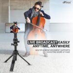 HIFFIN HTR-34 Selfie Stick Tripod, 29” Professional Tripod with Wireless Remote, Portable Travel Tripod Stand Compatible with Smartphones & Cameras for Vlogging/Video Recording/Live Streaming - Image 4