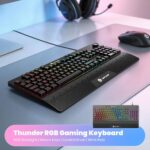 Lapcare Thunder USB Gaming Keyboard, LIGHTSYNC RGB Backlit Keys, Spill-Resistant, Anti-Ghosting, Customizable Keys, Dedicated Multi-Media Keys - Black (LGK-111) - Image 3