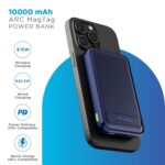 URBN Wireless Power Bank for iPhone, 10000mAh MagSafe Charging with Stand, 22.5W QC+PD Output, Strong Magnetic, for iPhone 12 & Above, Android & Other Qi Enabled Devices (Blue) - Image 3