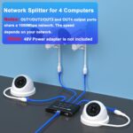 PoE Switch 1 in 4 Out, 4 Port Gigabit PoE Splitter, Ethernet Splitter, Non-PoE to PoE Adapter, Supplies POE(15.4W) or PoE+ (30W), Plug & Play, Distance Up to 328Ft. PoE+ Splitter for Cat5e/6/7/8 Cable - Image 3