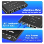 PoE Switch 1 in 4 Out, 4 Port Gigabit PoE Splitter, Ethernet Splitter, Non-PoE to PoE Adapter, Supplies POE(15.4W) or PoE+ (30W), Plug & Play, Distance Up to 328Ft. PoE+ Splitter for Cat5e/6/7/8 Cable - Image 4