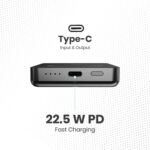 Nope Volt 100 5000mAh Power Bank | 22.5W Fast Charging | Pocket Size | Wireless Powerbank with 15W Wireless Charging | Type C Power Delivery (PD) Output |Matt Black - Image 3